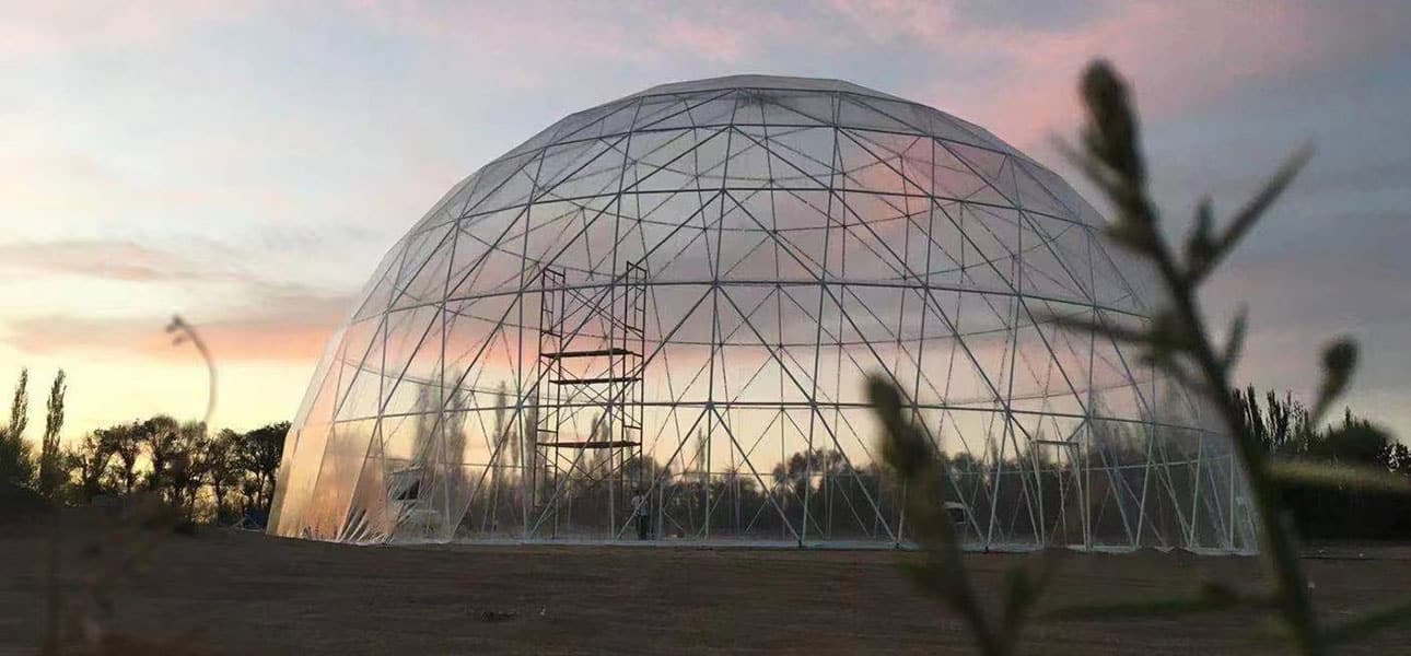CDS Geodesic Dome Greenhouse Giant Dome Sunset