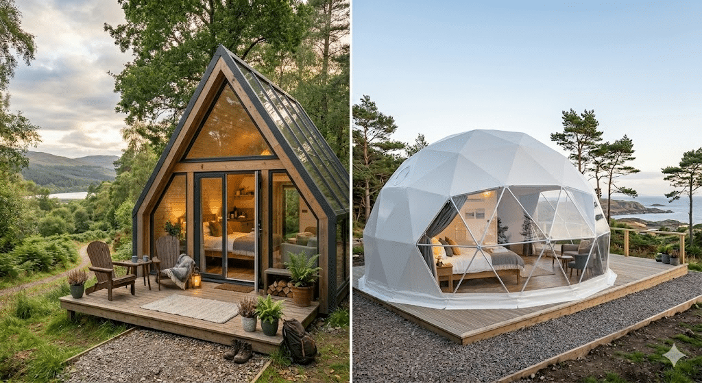 Glamping Pods vs Geodesic Dome Tents: What's Actually Worth Your Money? 1 Glamping Pods & Geodesic Domes