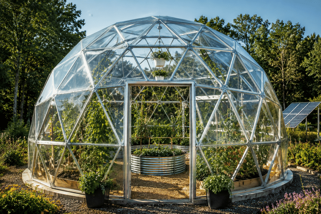 Geodesic dome greenhouse 