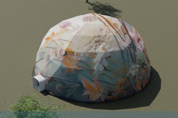 Botanical flowers printed domes
