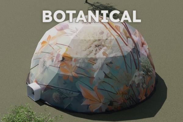 Botanical flowers printed domes
