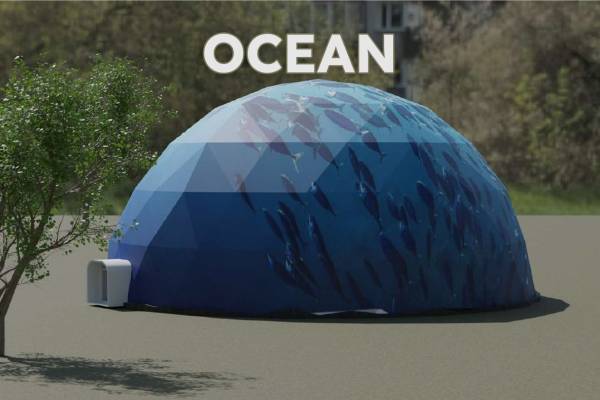 Ocean printed domes