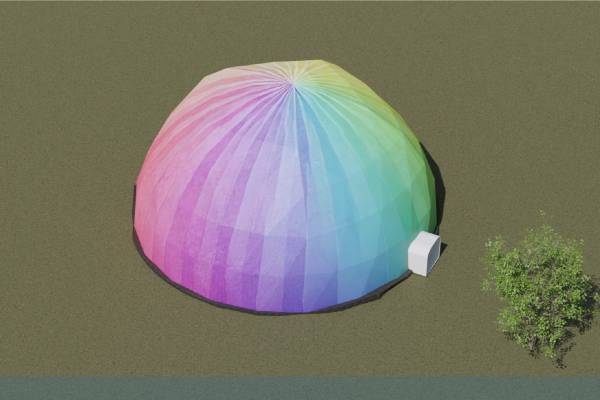 Rainbow printed domes