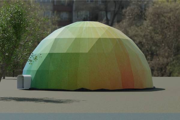 Rainbow printed domes