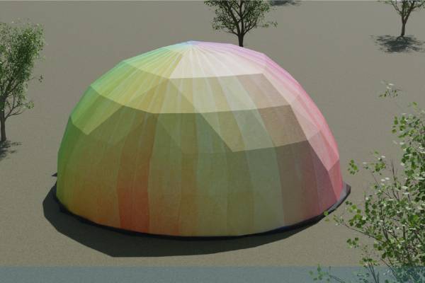 Rainbow printed domes