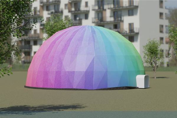 Rainbow printed domes