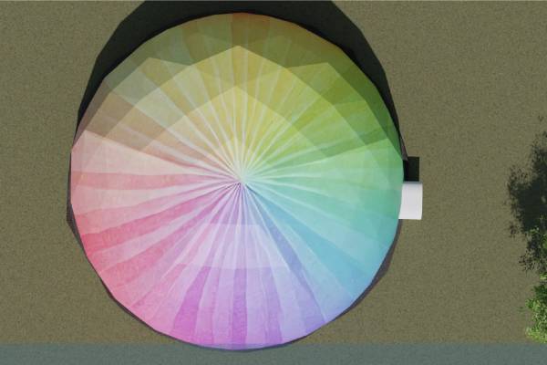 Rainbow printed domes