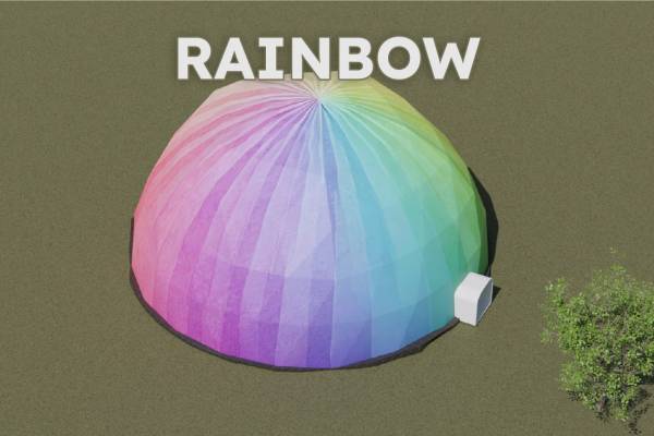 Rainbow printed domes